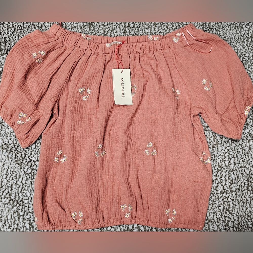 Women's Off-Shoulder Top - Soft Peach